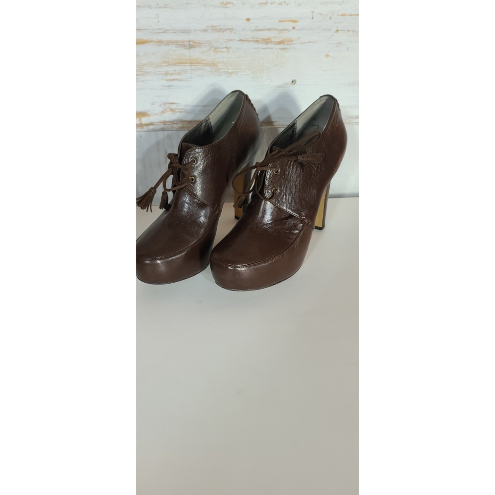 Falchi by Carlos Falchi Lauren Womens Lace Up Stilettos 9 M Brown Leather @31